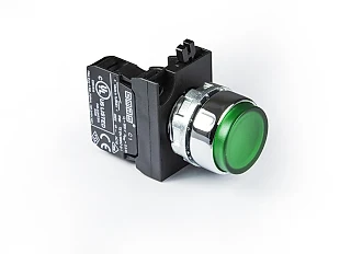 EMAS CM100HY CM Serisi Metal 1NO Yaylı Çıkık Yeşil 22 mm Buton