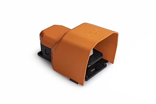 EMAS PDKS11GX10T PDK Serisi Metal Korumalı 2*(1NO+1NC) Tekli Turuncu Plastik Pedal