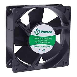 ÇETİNKAYA V04 120 008 V04 120 008 120x120x38 Rulmanlı 220V AC 0.15A 24W 2800 RPM Terminal Bağlantılı Metal Kanatlı 192 M3/H Kapasiteli Fan (temsili görsel)