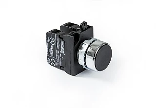 EMAS CM101DH CM Serisi Metal 2NO Yaylı Düz Siyah 22 mm Buton