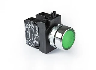 EMAS CM202DY CM Serisi Metal 2NC Yaylı Düz Yeşil 22 mm Buton