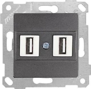 Mutlusan 2200 456 0195 Rita Mek+Tuş Data Prizi 2*USB Füme