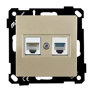 Mutlusan 2270 139 0190 EP-Tlf+Data Priz RJ11+CAT5E Saten