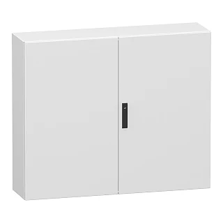 Schneider Electric NSYCRN1012300D Çift düz çelik kapı, PanelSeT CRN, montaj plakası olmadan, 1000x1200x300mm, IP55, IK10, RAL7035