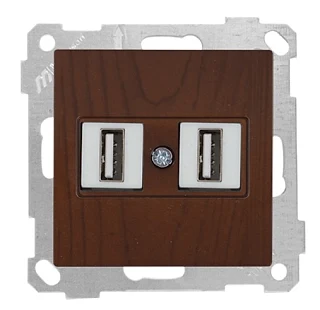Mutlusan 2100 456 0157 Mek+Tuş Data Prizi 2*USB Ceviz