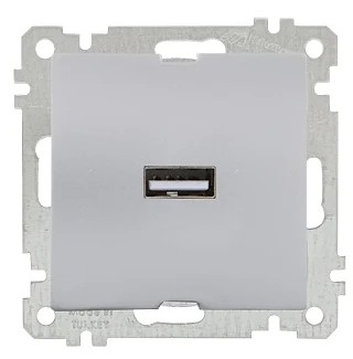 Mutlusan 2100 448 0182 Mek+Tuş Tekli USB Şarj Prizi İnox