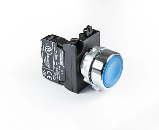 EMAS CM100DM CM Serisi Metal 1NO Yaylı Düz Mavi 22 mm Buton