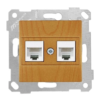 Mutlusan 2200 138 0158 Rita Mek+Tuş Data Prizi 2*RJ45 CAT5E Meşe