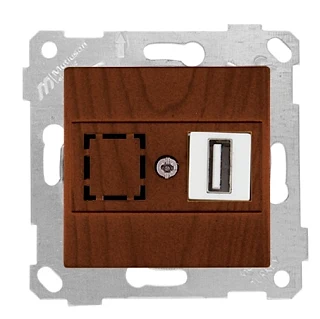 Mutlusan 2200 455 0157 Rita Mek+Tuş Data Prizi 1*USB Ceviz