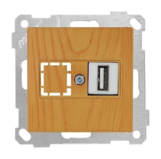 Mutlusan 2100 455 0158 Mek+Tuş Data Prizi 1*USB Meşe