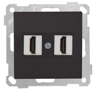 Mutlusan 2100 458 0184 Mek+Tuş Data Prizi 2*HDMI Siyah