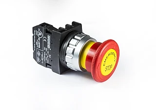 EMAS H200EE H Serisi Plastik 1NC Acil Stop 40 mm Çevirmeli Etiketli Kırmızı 30 mm Buton