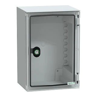 Schneider Electric NSYPLM32TG Duvara monte ABS + PC kutu, Thalassa PLM, camlı kapı, 310x215x160mm, IP66, IK10, RAL 7035