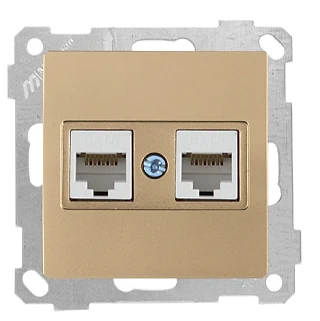 Mutlusan 2100 141 0180 Data Prizi 2*RJ45 CAT6 Antik Altın