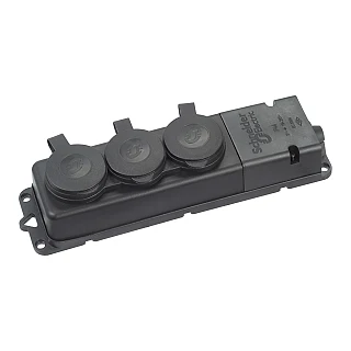 Schneider Electric 3201-366-0301 Kauçuk Monofaze 2P+T 1*16A Sanayi Tipi 3'lü Grup Priz IP44