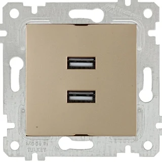 Mutlusan 2200 449 0180 Rita Mek+Tuş İkili USB Şarj Prizi Antik Altın
