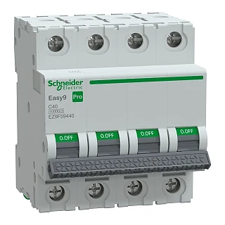 Schneider Electric EZ9F59440 Otomatik Sigorta, Easy9 Pro, 10kA, C-Eğrisi, 4-Kutup, 40A