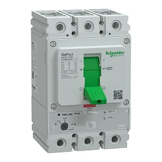 Schneider Electric G25B3A200 Kompakt şalter, GoPact MCCB 250, 3 kutuplu, 25 kA (415 V AC), 200 A, TMD koruma ünitesi, ayarlı