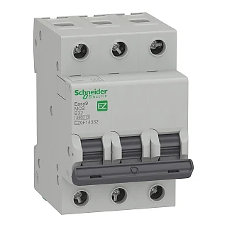 Schneider Electric EZ9F14332 Otomatik Sigorta, Easy9, 4,5kA, B-Eğrisi, 3-Kutup, 32A