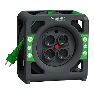 Schneider Electric IMT33137 Thorsman, Kompakt Kablo Makarası 15m IP20 HO5 3G1.5 Kablo Topraklı