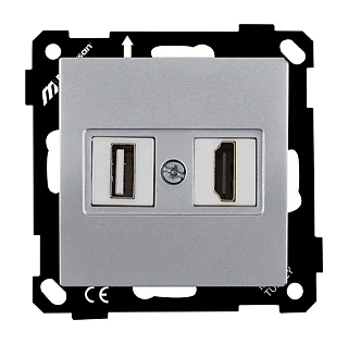 Mutlusan 2270 459 0192 Elitra Data Prizi 1*USB/1*HDMI Vidalı Gümüş