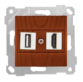 Mutlusan 2200 459 0156 Rita Mek+Tuş Data Prizi 1*USB/1*HDMI Kiraz