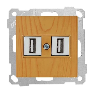Mutlusan 2100 456 0158 Mek+Tuş Data Prizi 2*USB Meşe