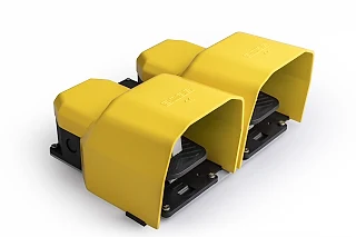 EMAS PDKA22BB10 PDK Serisi Metal Korumalı (1NO+1NC)+(1NO+1NC) Taşıma Kol Delikli Çiftli Sarı Plastik Pedal