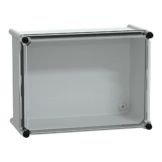 Schneider Electric NSYPLS2736G PLS kutusu, polyester arka kısım, şeffaf PC kapağı IP66 27x36x18cm