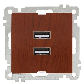 Mutlusan 2100 449 0156 Mek+Tuş İkili USB Şarj Prizi Kiraz