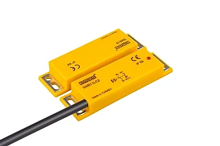 EMAS SMB11LC2-B18 Plastik Sol Çıkış 1NC+1NO 8mm LED'li 2m Kablolu 78 mm Manyetik Kapı Switch