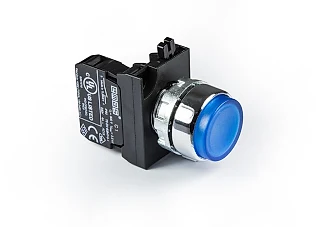 EMAS CM100HM CM Serisi Metal 1NO Yaylı Çıkık Mavi 22 mm Buton