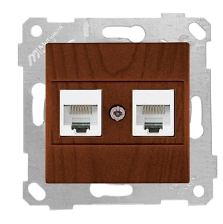 Mutlusan 2200 138 0157 Rita Mek+Tuş Data Prizi 2*RJ45 CAT5E Ceviz