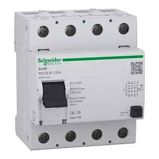 Schneider Electric A9R31492 Kaçak Akım Koruma Rölesi, Acti9, A-SI Tipi, 30 mA, 4-Kutup, 125A