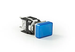 EMAS D070DXM D Serisi Plastik LED'li 12-30V AC/DC Dikdörtgen Mavi 16 mm Sinyal