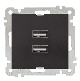 Mutlusan 2100 449 0184 Mek+Tuş İkili USB Şarj Prizi Siyah