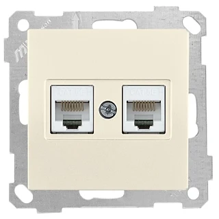 Mutlusan 2100 138 0102 Data Prizi 2*RJ45 CAT5E Krem