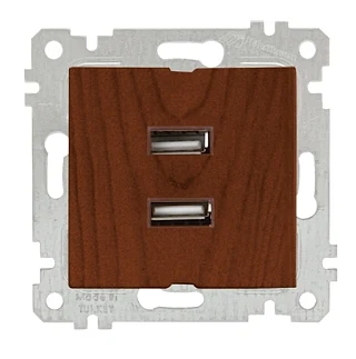 Mutlusan 2200 449 0157 Rita Mek+Tuş İkili USB Şarj Prizi Ceviz