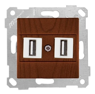 Mutlusan 2200 456 0157 Rita Mek+Tuş Data Prizi 2*USB Ceviz