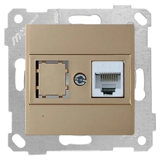 Mutlusan 2200 136 0180 Rita Mek+Tuş Data Prizi 1*RJ45 CAT5E Antik Altın