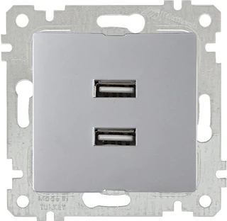 Mutlusan 2200 449 0182 Rita Mek+Tuş İkili USB Şarj Prizi İnox